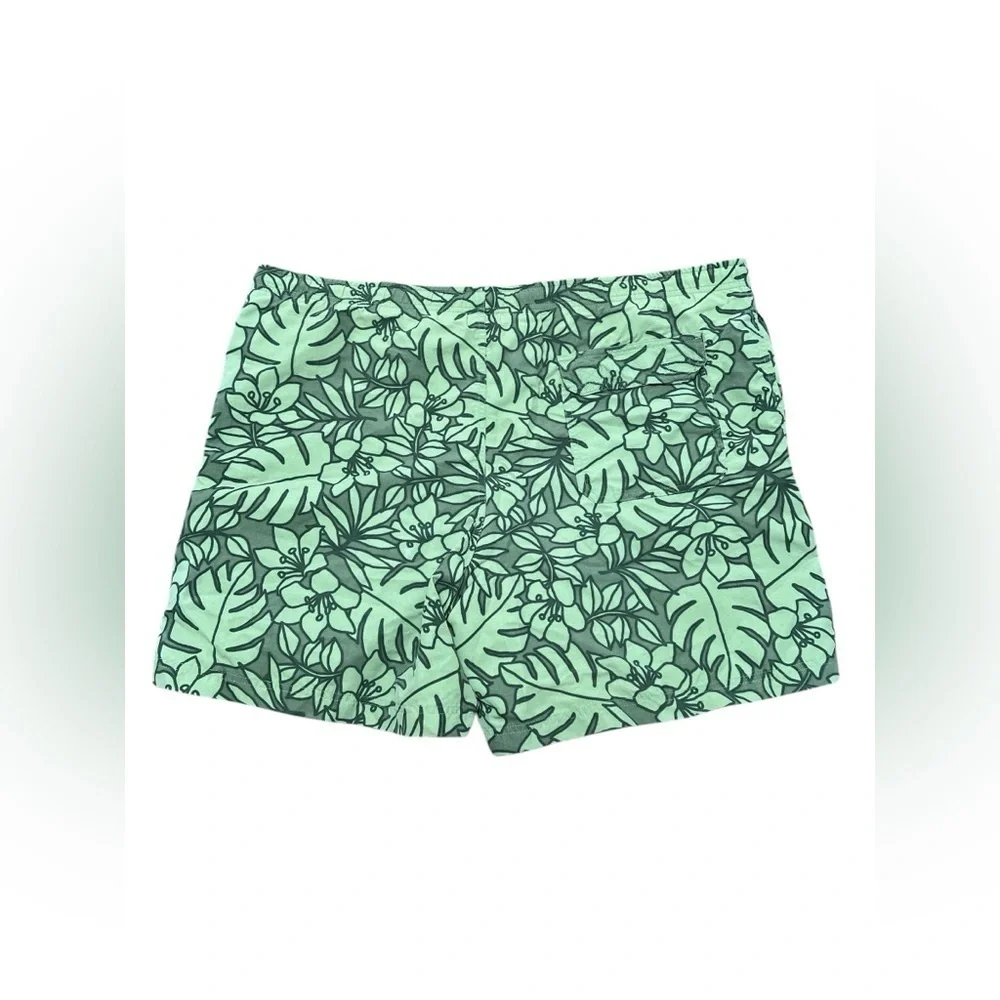 L.L Bean green floral swim trunks